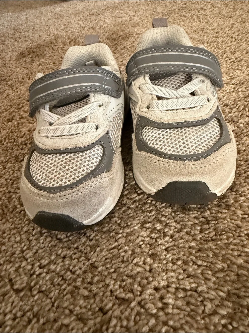 wonder nation Gray and White Kids Sneakers with Velcro Strap